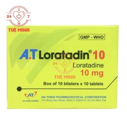 A.T Loratadin 10mg - Thuốc điều trị dị viêm mũi và mề đay hiệu quả