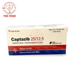 Captazib 25/12,5 Tipharco - Thuốc điều trị tăng huyết áp hiệu quả