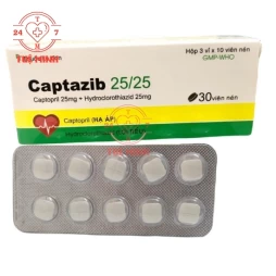 Captazib 25/25 - Thuốc điều trị tăng huyết áp hiệu quả