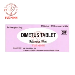 Dimetus 100mg Aju - Thuốc điều trị loét dạ dày, viêm dạ dày cấp 