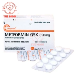 Metformin GSK 850mg - Thuốc điều trị đái tháo đường tuýp 2