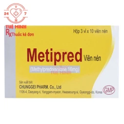 Metipred 16mg Schnell - Thuốc điều trị hen nặng, viêm thấp khớp và viêm loét dạ dày